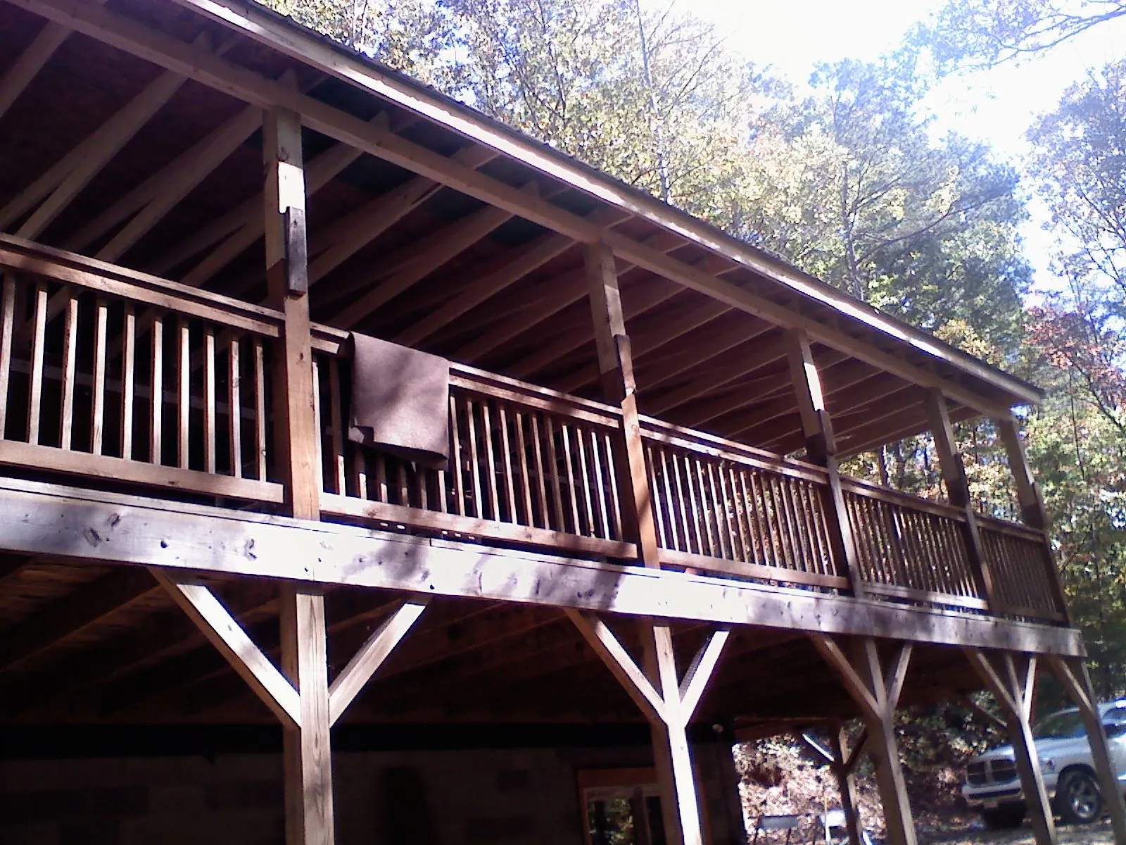 Timber framing under a new elevated porch and deck — Roof Leak Repair in Kincaid by Roofing Brothers